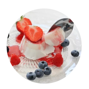 Panna Cotta, coulis fruits rouges